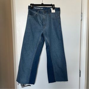 Jcrew slim wide-leg jean in Medium Indigo Patchwork wash